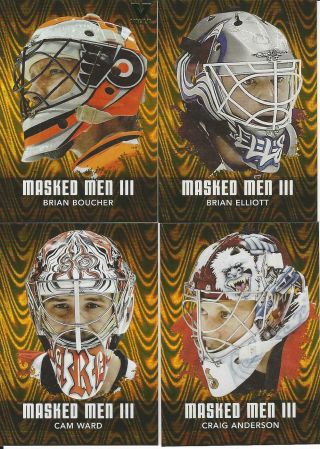 2010 - 11 In The Game Between The Pipes Brian Boucher Masked Men Iii Gold /10