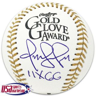 Indians Omar Vizquel Signed Autographed Gold Glove Award Baseball Jsa Auth