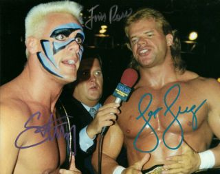 Wwe Sting Lex Luger And Jim Ross Hand Signed Autographed 8x10 Photo With 2