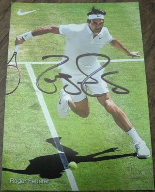 Roger Federer Signed 4x6 Nike Photo Card Autograph Rare Djokovic Nadal