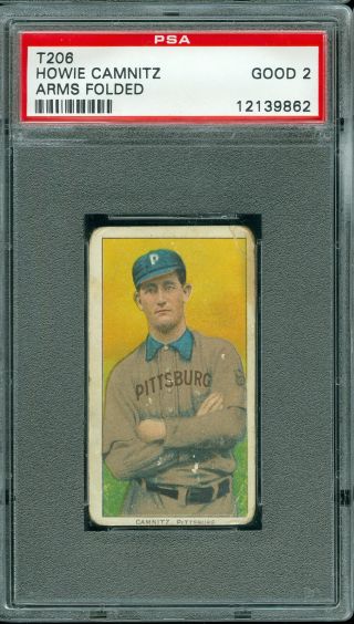 1909 - 11 T206 Sovereign Howie Camnitz Arms Folded Psa 2