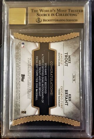 2017 Topps Tier One Dual Auto Mike Trout Kris Bryant 7 /25 ANGELS BGS 9.  5/10 6