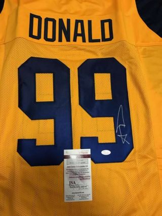 Aaron Donald Signed Pro Style Custom Color Rush Jersey Jsa Authenticated