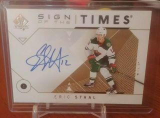 Eric Staal 2018 - 19 Upper Deck Sp Authentic Sign Of The Times Auto Minnesota Wild