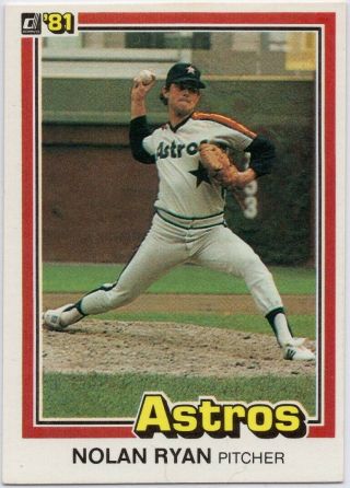 1981 Donruss 260 Nolan Ryan Near,  Houston Astros