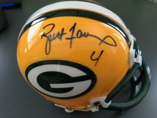 Brett Favre Autograph Auto Signed Riddell Mini Helmet Green Bay Packers