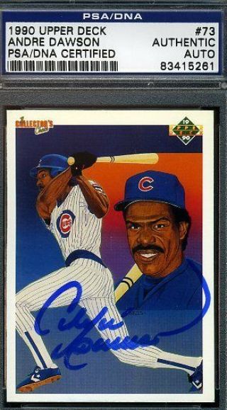 Andre Dawson Signed Psa/dna 1990 Upper Deck Certified Authentic Autograph