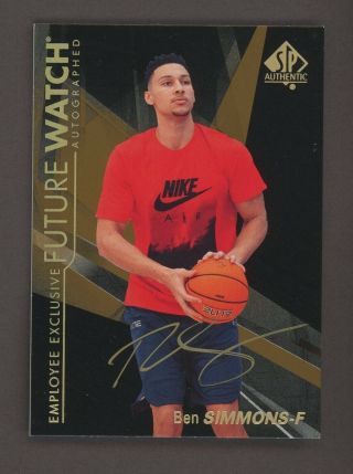 2017 Ud Employee Exclusive Future Watch Ben Simmons Rc Gold Ink Auto