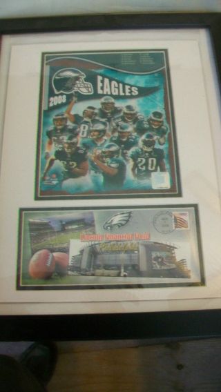Framed 2008 Philadelphia Eagles Lincoln Financial Field Opening Day Fdc 9/7/08