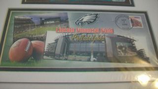 FRAMED 2008 PHILADELPHIA EAGLES LINCOLN FINANCIAL FIELD OPENING DAY FDC 9/7/08 2