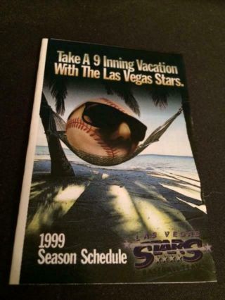 1999 Las Vegas Stars Baseball Pocket Schedule Padres Affiliate Bud Version