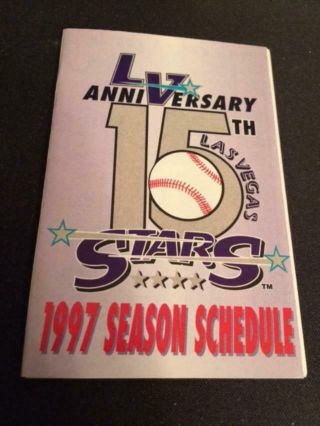1997 Las Vegas Stars Baseball Pocket Schedule Padres Affiliate Bud Version