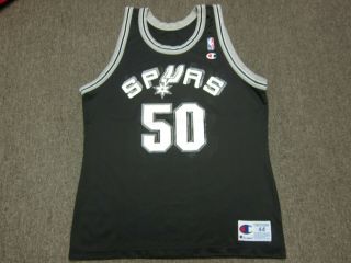 Vtg 90s Champion Nba San Antonio Spurs 50 David Robinson Jersey Shirt Black 44