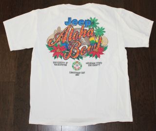 1997 Jeep Aloha Bowl T - Shirt Men Large L Washington Huskies Michigan St Spartans