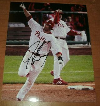 Philadelphia Phillies Jayson Werth Signed Home Run Color Photo