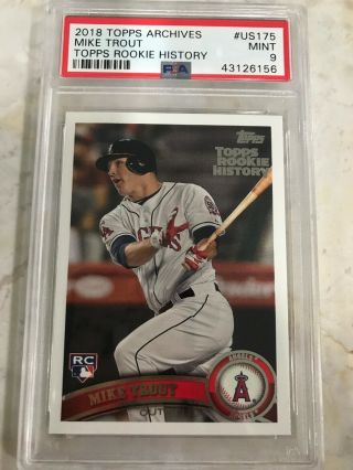2018 Topps Archives Mike Trout Psa 9 Rookie History Us175 Angels