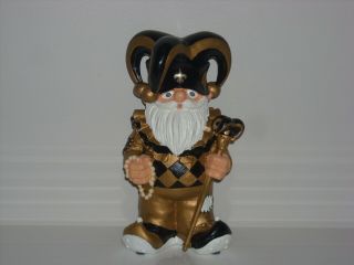 Orleans Saints Garden Gnome Figurine 8 " Mardi Gras Thematic Jester Edition