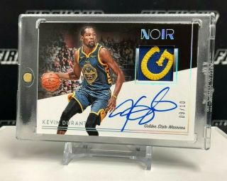 2018 - 19 Panini Noir Auto Patch Kevin Durant Golden State Warriors 09/10