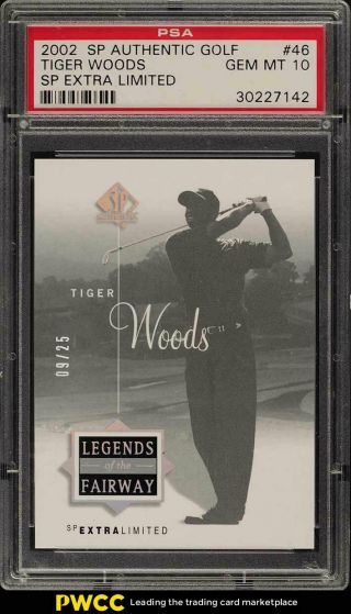 2002 Sp Authentic Golf Extra Limited Tiger Woods /25 46 Psa 10 Gem (pwcc)