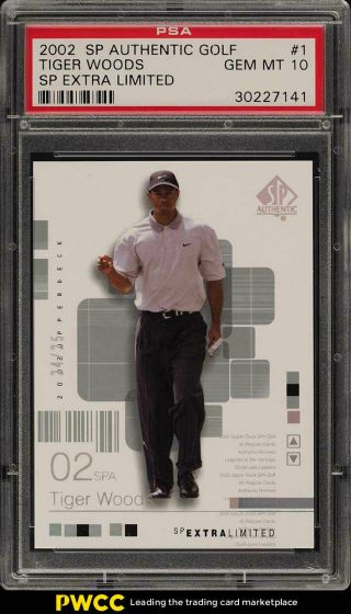2002 Sp Authentic Golf Extra Limited Tiger Woods /25 1 Psa 10 Gem (pwcc)