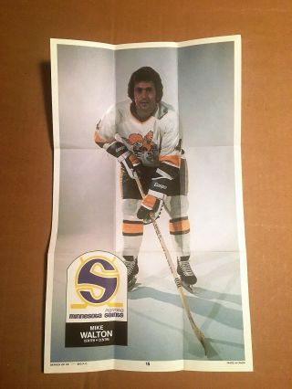 1973 - 74 Opc (o - Pee - Chee) Wha Hockey Poster: 15 Mike Walton,  Minnesota Saints
