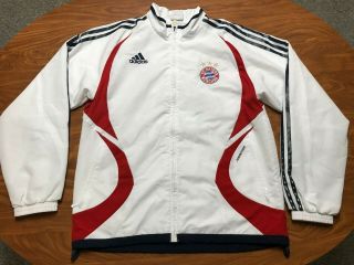 Mens Adidas Fc Bayern Munchen White Formation Soccer Windbreaker Jacket Large