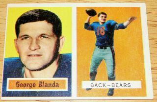 1957 Topps Set,  31 George Blanda,  Chicago Bears,  Vgex,  /ex