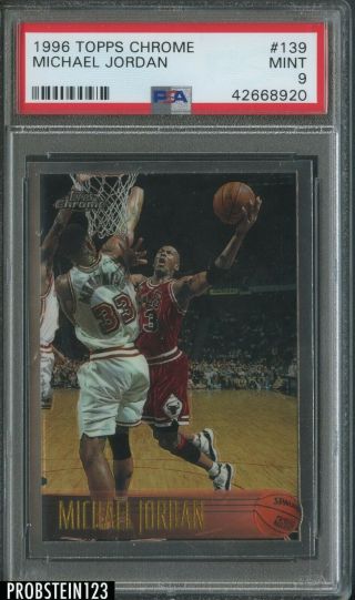 1996 - 97 Topps Chrome 139 Michael Jordan Chicago Bulls Hof Psa 9
