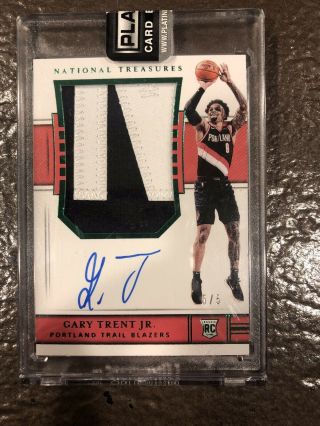 2018 - 19 National Treasures Rookie Patch Auto Rc Rpa Gary Trent Jr 5/5