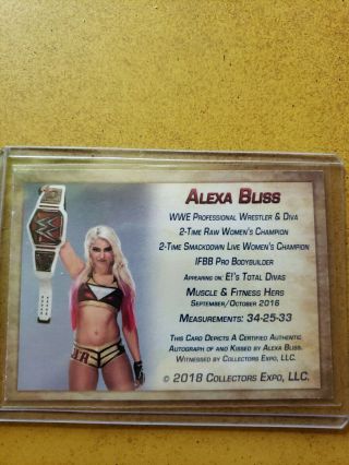 WWE Alexa Bliss Signed Kiss Card 2