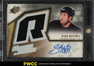 2005 Spx Hockey Ryan Whitney Sidney Crosby Error,  Sp Rc Auto Patch /1999 (pwcc)