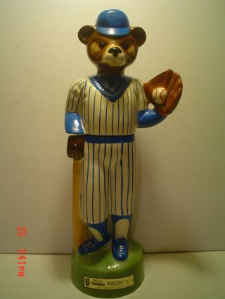 Awesome 1985 Chicago Cubs Baseball Regal China Liquor Decanter By Jim Beam,  Exc