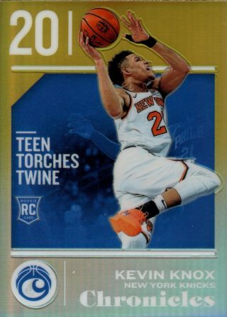 Kevin Knox 2018 - 19 Panini Chronicles Gold Prizm Refractor Rookie Rc 1/10 = 1/1