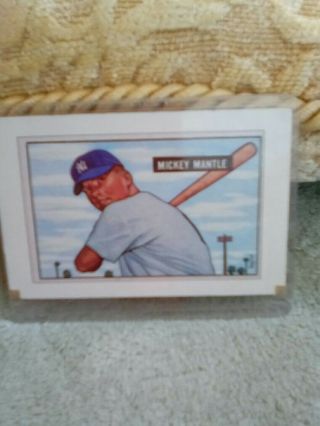 1951 Bowman Mickey Mantle York Yankees 253 Baseball Card