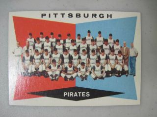 1960 Topps Baseball Card 484 Pittsburgh Pirates Team & Checklist