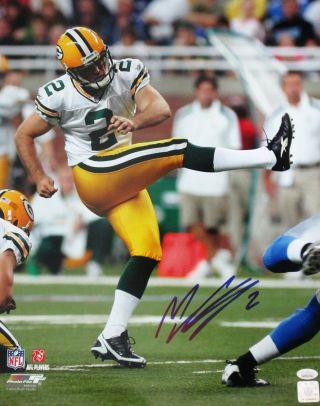 Packers Mason Crosby Signed 16x20 Photo 2 Auto - Xlv Champ - Top Scorer - Jsa
