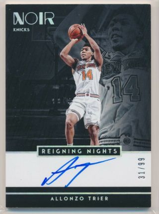 Allonzo Trier 2018 - 19 Panini Noir Reigning Nights Signatures Auto 31/99 A4