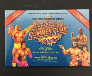 Vtg Wwf Summer Slam 1989 Hat Shirt Pin Hulk Hogan Savage Zeus Titan Sports