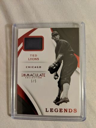2018 Panini Immaculate Ted Lyons Chicago Cubs Legends Gu Jersey Relic Red Sp /5