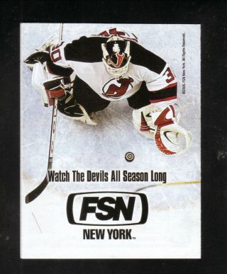 Martin Brodeur - - Jersey Devils - - 2005 - 06 Pocket Schedule - - Fsn York