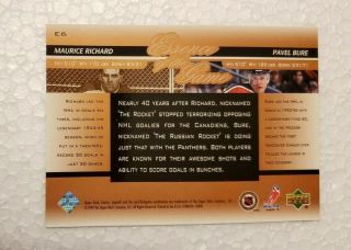 1999 - 00 Upper Deck Century Legends Essence of the Game E6 Maurice Richard/Pave 2