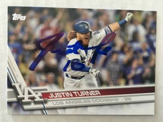 2017 Topps Justin Turner Dodgers Signed Autograph Auto Card