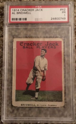1914 E145 Cracker Jack 42 Al Bridwell St.  Louis Federals Psa - 1