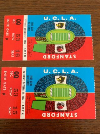 1967 Ucla Vs Stanford Ticket Stubs.  (2)