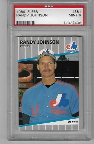 1989 Fleer 381 Randy Johnson Montreal Expos Psa 9