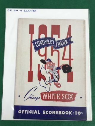 1954 Chicago White Sox Vs Baltimore Orioles Official Score Book,  Man Cave,  1k