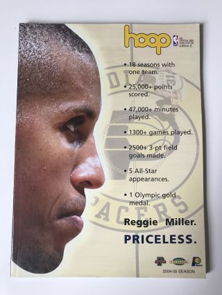 Reggie Miller 2004 - 05 Indiana Pacers Hoop Retirement Program