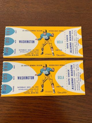 1953 Ucla Vs Washington Ticket Stubs (2)