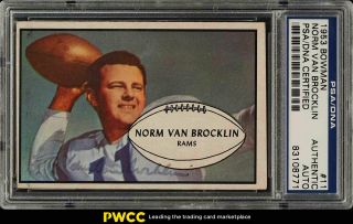 1953 Bowman Football Norm Van Brocklin Psa/dna Auto Psa/dna Auth (pwcc)