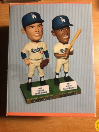 Don Drysdale/maury Wills Los Angeles Dodgers 2012 Sga Bobblehead